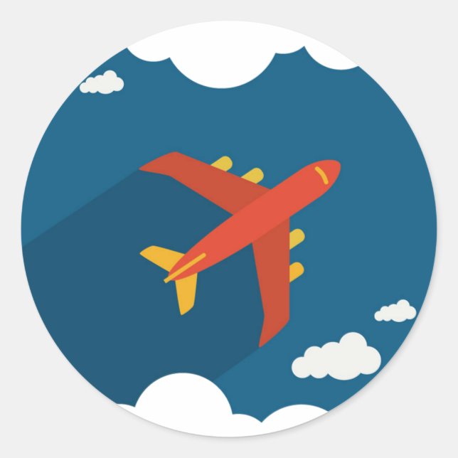 Sticker Rond Avion dans le Blue Sky Children's Nursery Pilot (Devant)