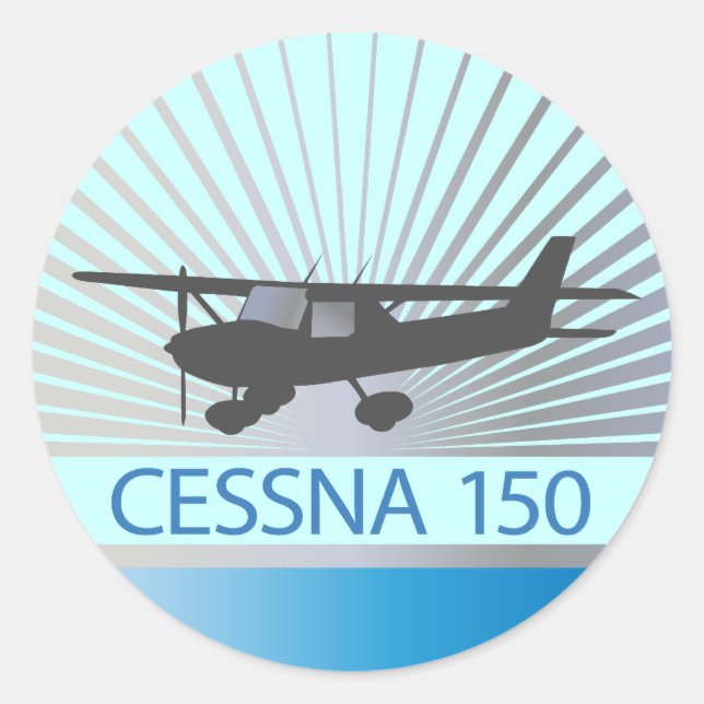 Sticker Rond Avion de Cessna 150 (Devant)