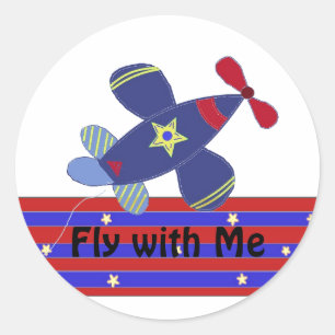 Sticker Rond Avion en vol