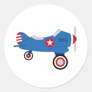 Sticker Rond Avion vintage