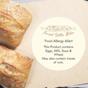 Sticker Rond Avis d'allergie alimentaire de la boulangerie Swee