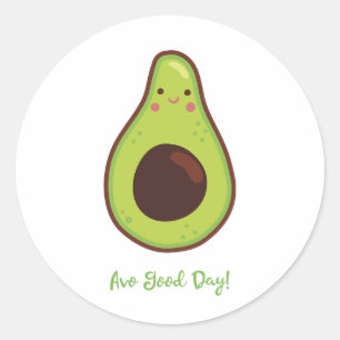 Sticker Rond Avo Good Day Punny Avocado