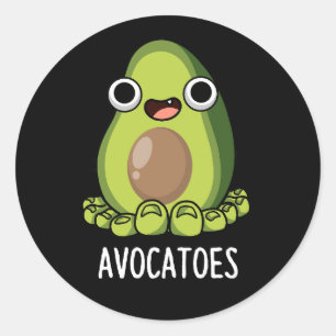 Sticker Rond Avoca-toes Blagues drôles sur l'avocat Fond sombre