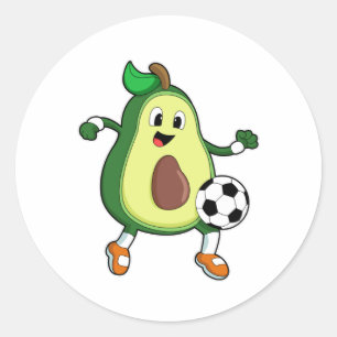 Sticker Rond Avocado à Soccer Sports