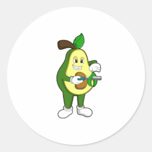 Sticker Rond Avocado as Hairtravh Razor