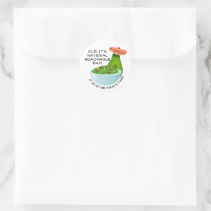 Sticker Rond Avocado Girl et Guacamole