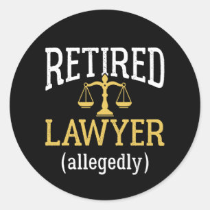 Sticker Rond Avocat À La Retraite