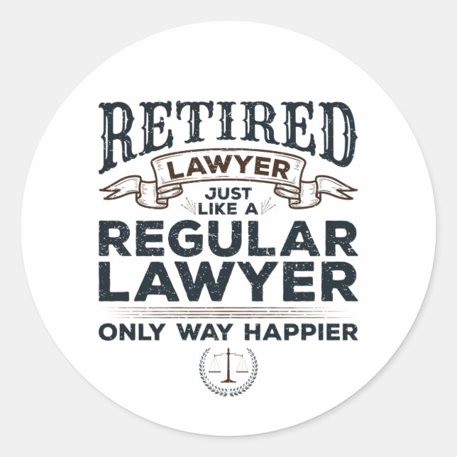 Sticker Rond Avocat à la retraite Procureur à la retraite beauc (Devant)