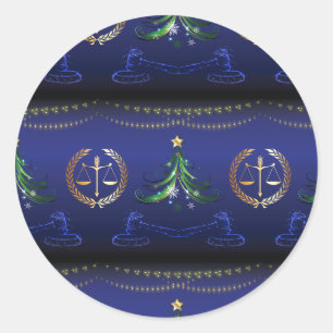Sticker Rond Avocat Arbre de Noël Élégant