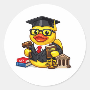 Sticker Rond Avocat Canard en Caoutchouc
