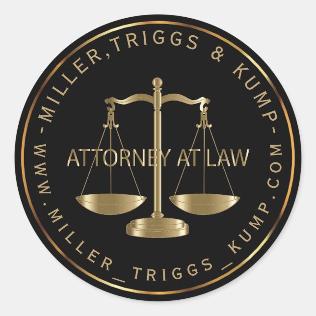 Sticker Rond Avocat - Noir et Or (Devant)