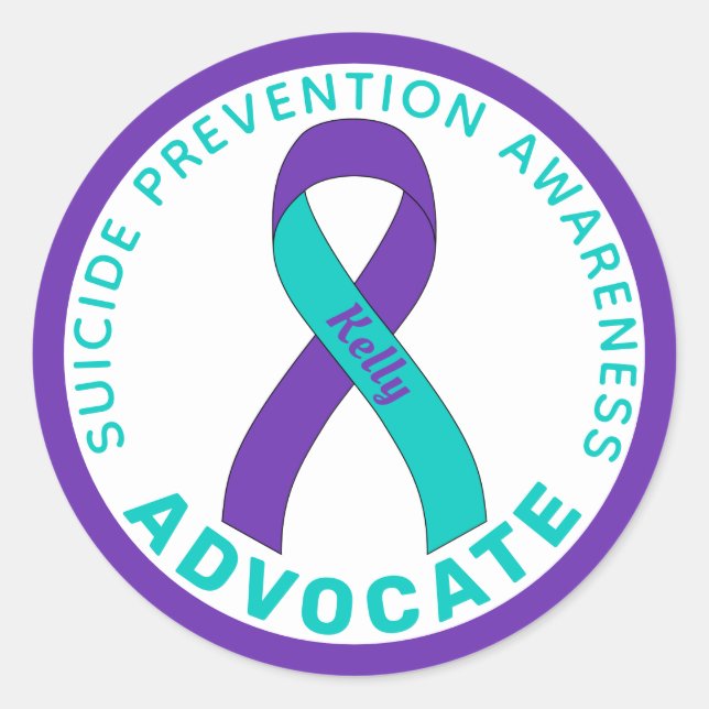 Sticker Rond Avocat pour la prévention du suicide Ruban blanc (Devant)