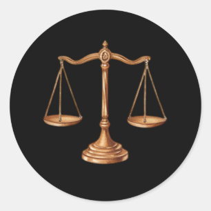 Sticker Rond Avocat professionnel Procureur luxe Black Gold