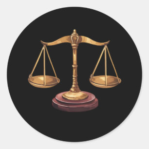 Sticker Rond Avocat professionnel Procureur luxe Black Gold