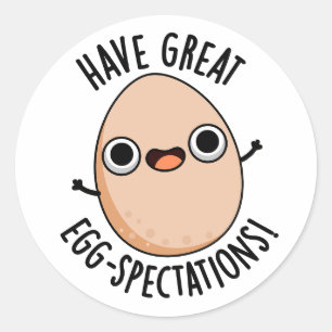 Sticker Rond Avoir de grandes spéculations d'oeufs amusant jeu 