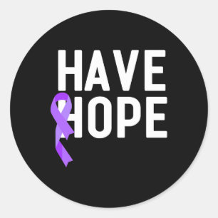 Sticker Rond Avoir de l'espoir Violet Ribbon Overdose de sensib