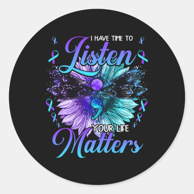 Sticker Rond Avoir le temps d'écouter la sensibilisation à la p (Devant)