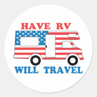 Sticker Rond Avoir RV Voyage en Amérique