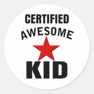 Sticker Rond Awesome Kid