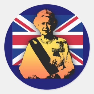 Sticker Rond Awesome Pop Art Diamond Jubilee avec Union Jack