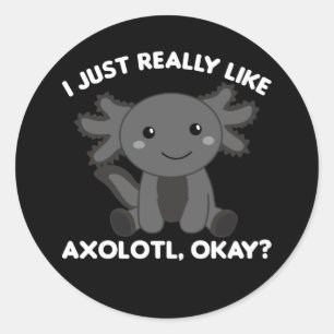 Sticker Rond Axolotl Amateurs De Beaux Animaux Pour Enfants Ros