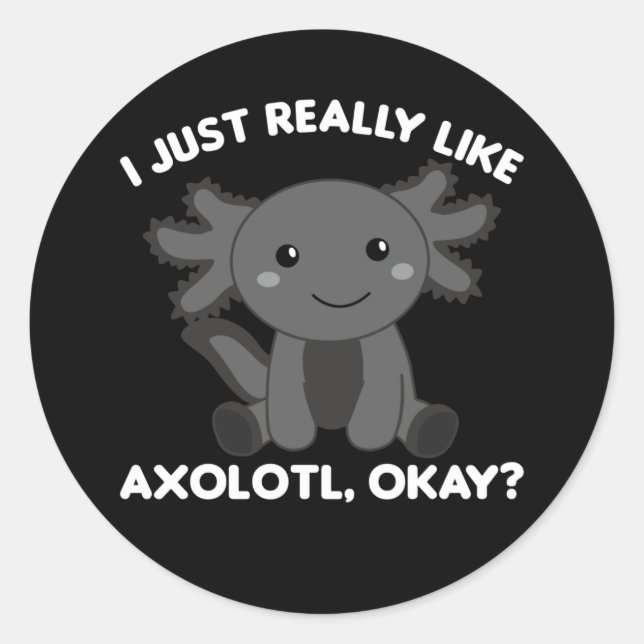 Sticker Rond Axolotl Amateurs De Beaux Animaux Pour Enfants Ros (Devant)