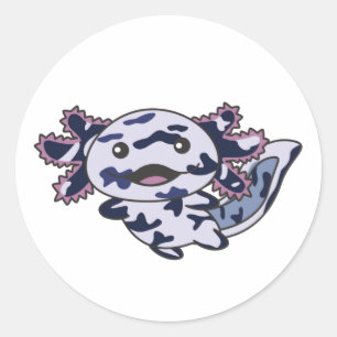 Sticker Rond Axolotl Divers Types D'Axolotls Animaux Doux Cl