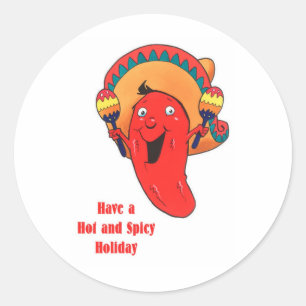 Sticker Rond Ayez Noël chaud et épicé de vacances