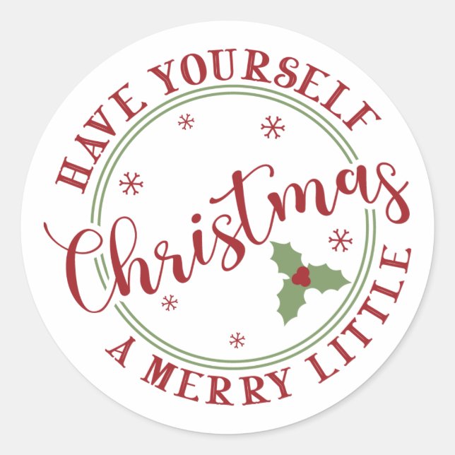 Sticker Rond Ayez un joyeux petit Noël (Devant)
