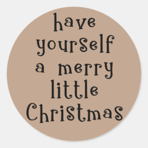 Sticker Rond Ayez un joyeux petit Noël Kraft