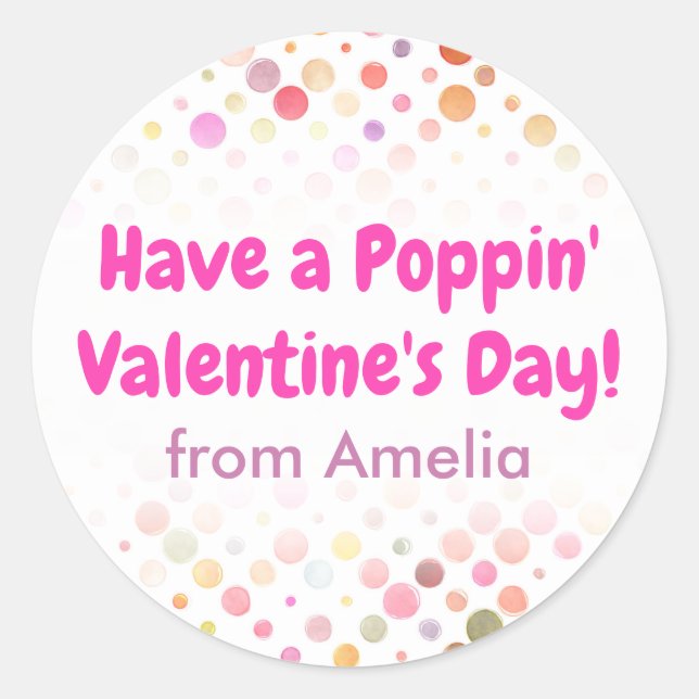 Sticker Rond Ayez une école pour enfants de la Saint Valentin P (Devant)