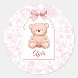 Sticker Rond Ayla | Conception personnalisée d'ours en peluche