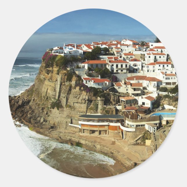 Sticker Rond Azenhas Do Mar, Portugal (Devant)