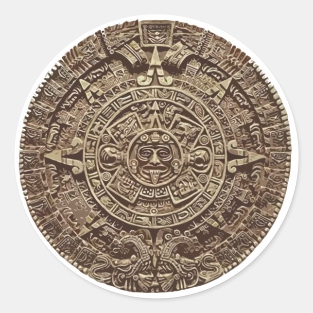 Sticker Rond Aztec Calender (Devant)