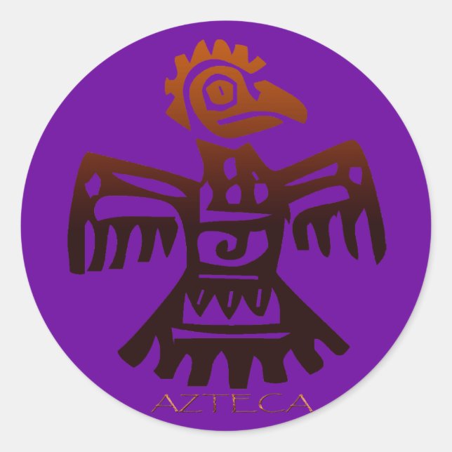 Sticker Rond AZTEC ~ Esprit d'oiseaux (Devant)