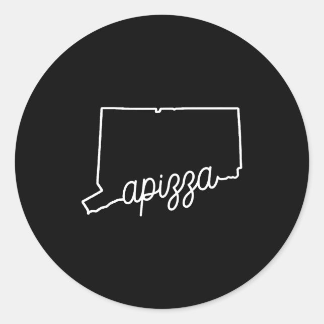 Sticker Rond Azza New Haven Zza Award Winning Tomato E Connecti (Devant)