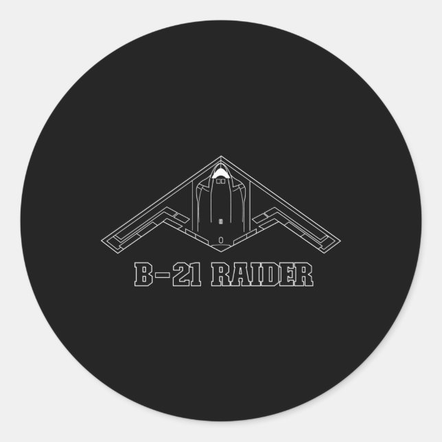 Sticker Rond B-21 Raider Bomber furtif Aéronefs Usa Aéronef A (Devant)