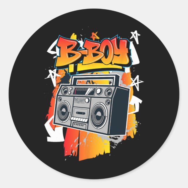 Sticker Rond B-boy Hip-hop Break Dancing (Devant)