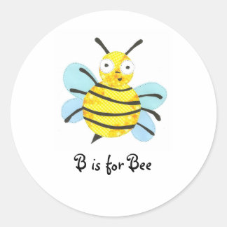 Sticker Rond B est pour Bee