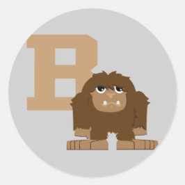 Sticker Rond B est pour Bigfoot