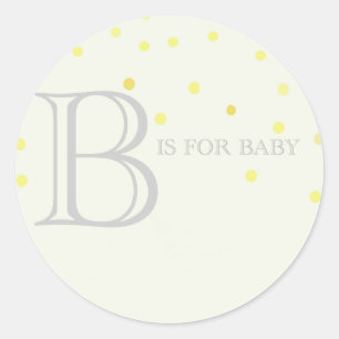 Sticker Rond "B" est pour l'autocollant de baby shower