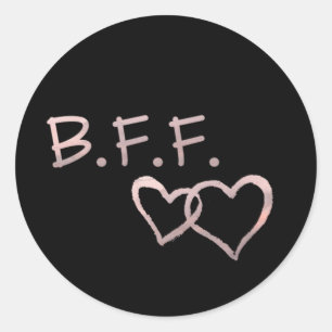 Sticker Rond B F avec Coeurs liés