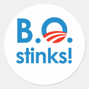 Sticker Rond B.O. Puanteurs/Anti-Obama