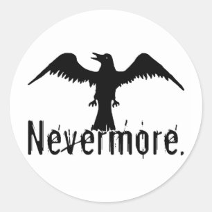 Sticker Rond B&W Tribal Raven Nevermore