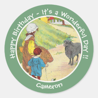 Sticker Rond Baa, Baa, Black Sheep Anniversaire Collection