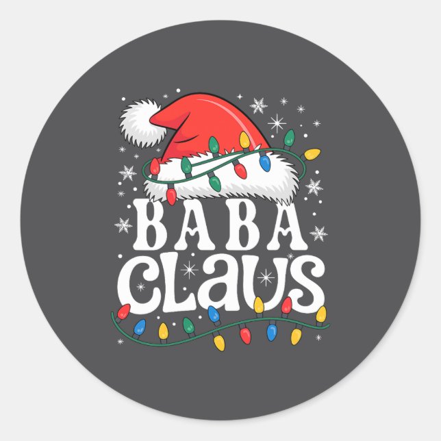 Sticker Rond Baba Claus Funny Xmas Christmas Grandma Holiday St (Devant)