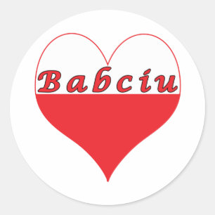 Sticker Rond Babciu Coeur polonais