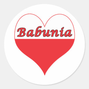 Sticker Rond Babunia Coeur polonais