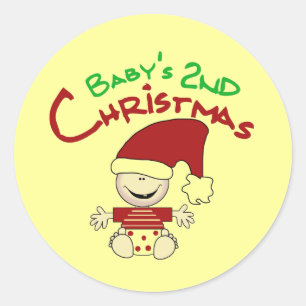 Sticker Rond Baby 2e T-shirts et cadeaux de Noël