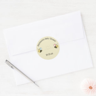 Sticker Rond Baby Bee Twin Boy and Girl Favoriser